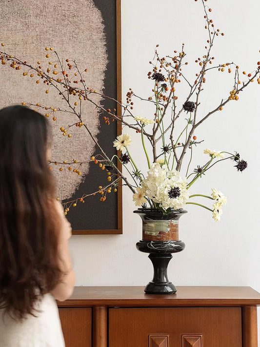 Natürliche Marmorvase im Vintage-Stil – Tisch- & Wohnzimmer-Dekor - Apoletta