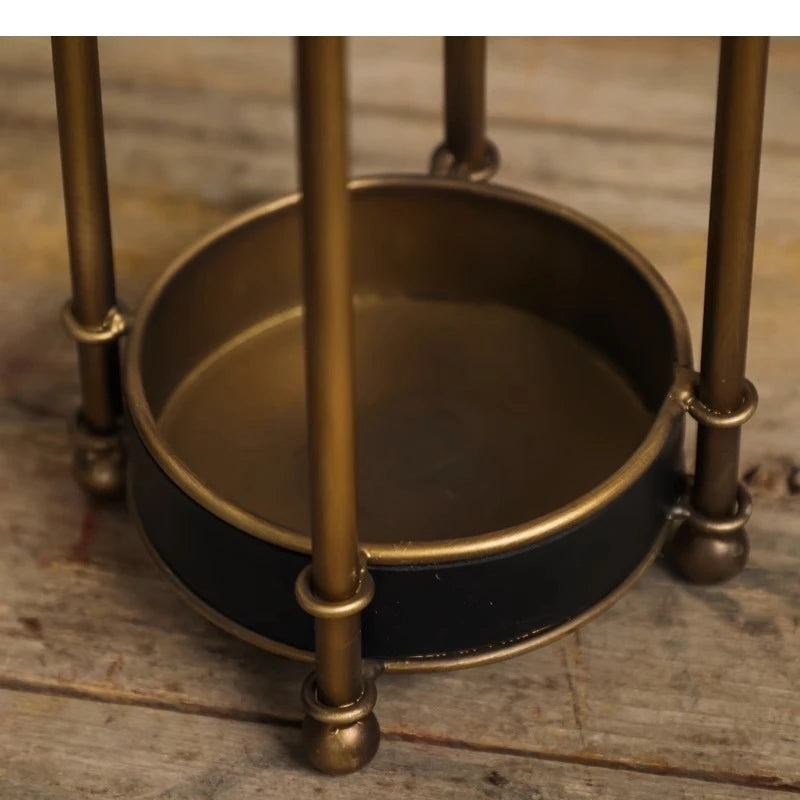 Vintage Eisen-Windlicht mit Glaseinsatz – Metall Kerzenhalter