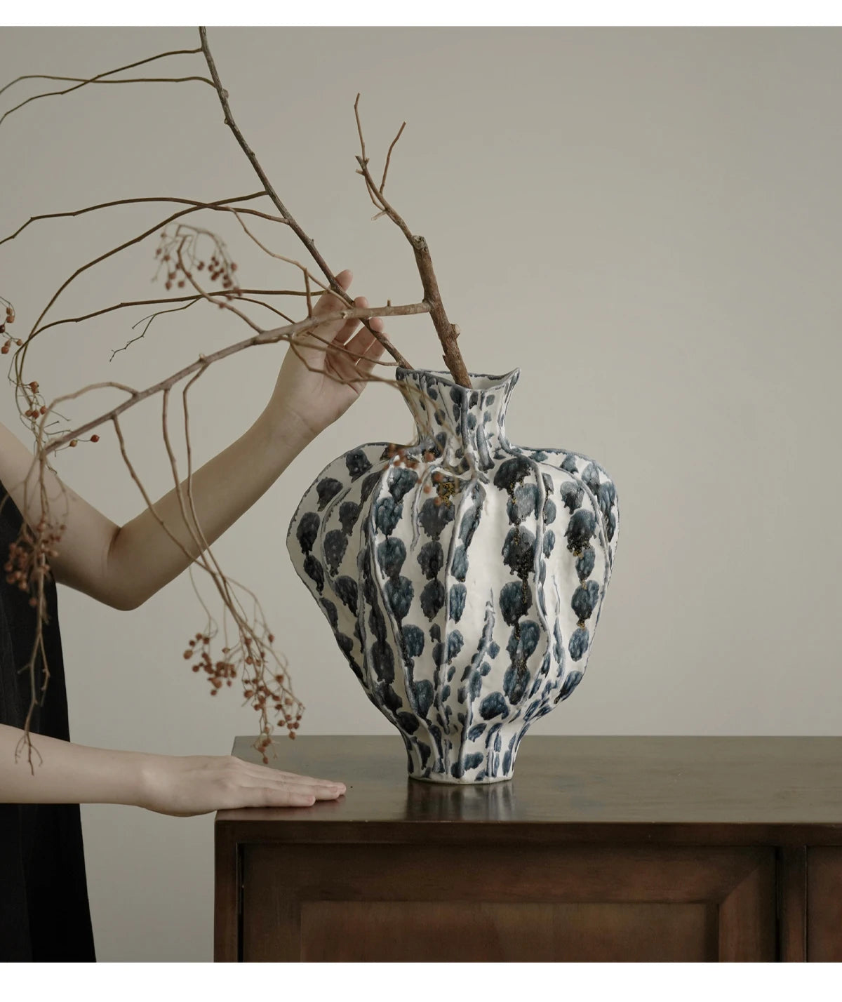 Handgefertigte Keramikvase mit Farbverlauf - Apoletta