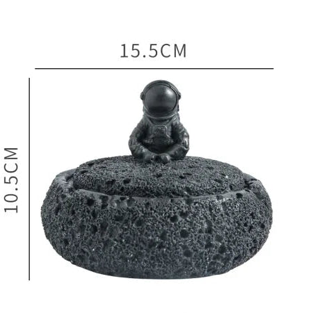 Zement Astronauten-Aschenbecher mit Deckel (Groß & Hitzebeständig) - Apoletta