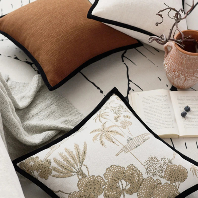 Luxuriöser Französischer Retro-Jacquard-Kissenbezug mit Rand - Apoletta