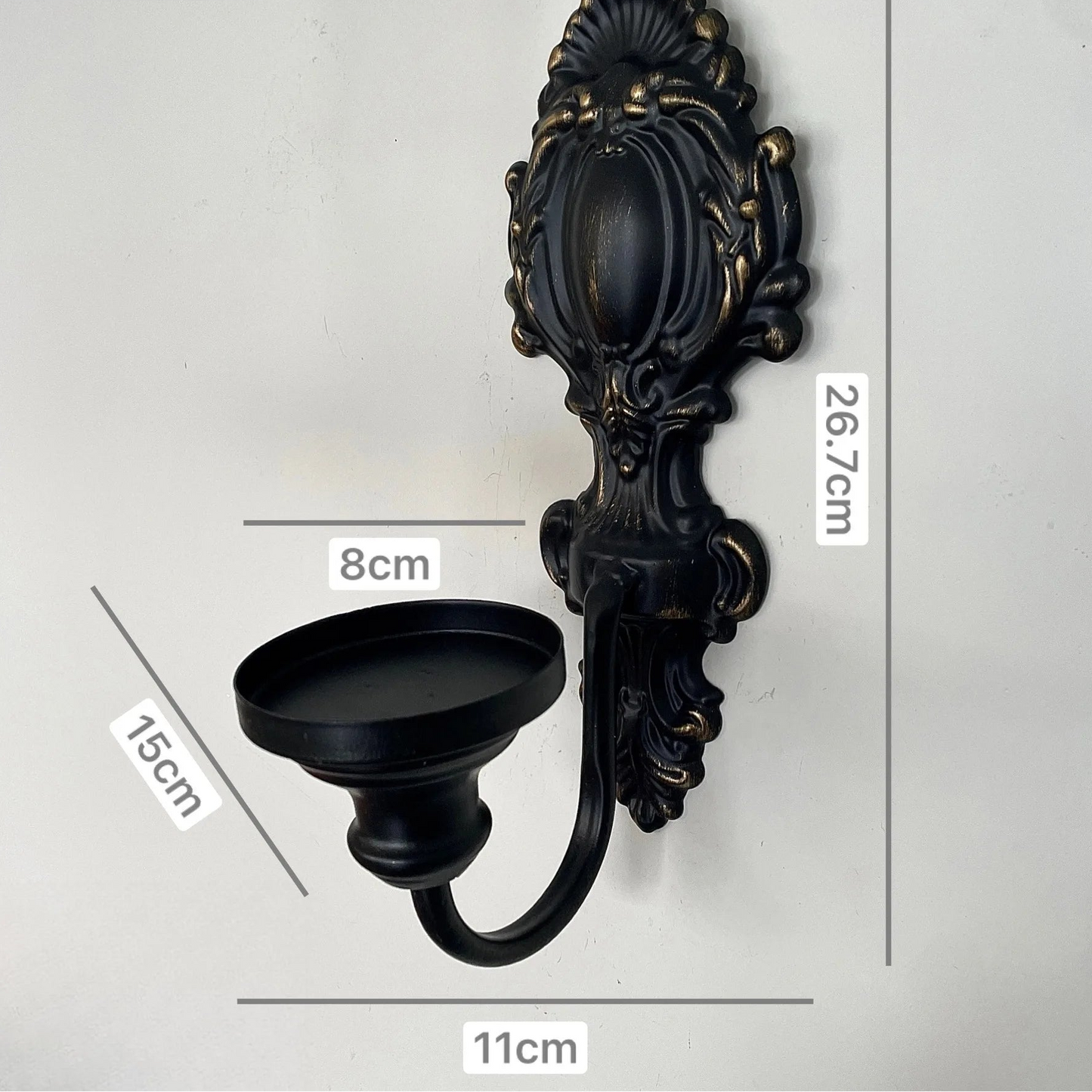 2er Set Nordische Wand-Kerzenhalter aus Gusseisen - Apoletta