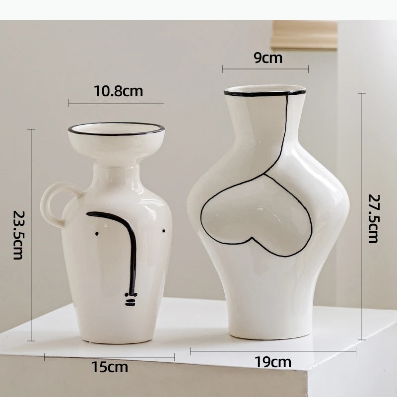 Moderne Abstrakte Keramikvase – Minimalistische Ästhetische Dekoration