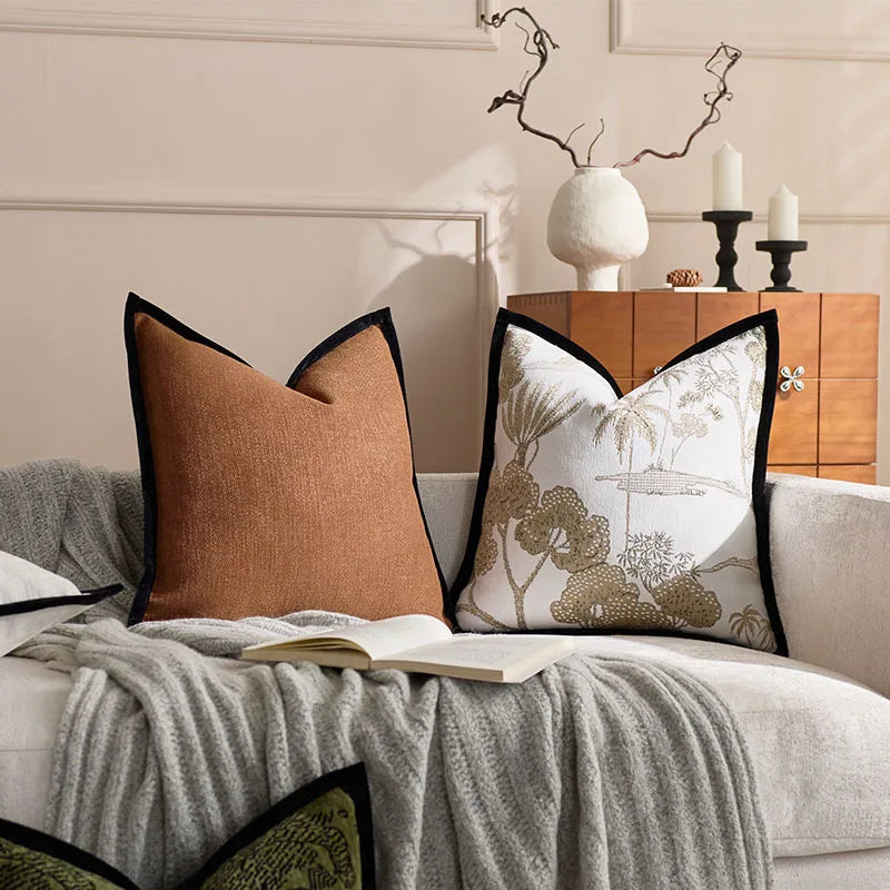 Luxuriöser Französischer Retro-Jacquard-Kissenbezug mit Rand - Apoletta