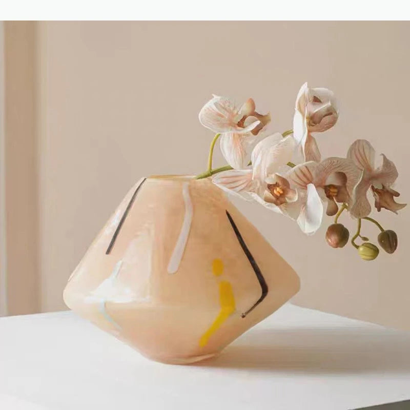 Geometrische Glasvase für Hydrokultur & Deko