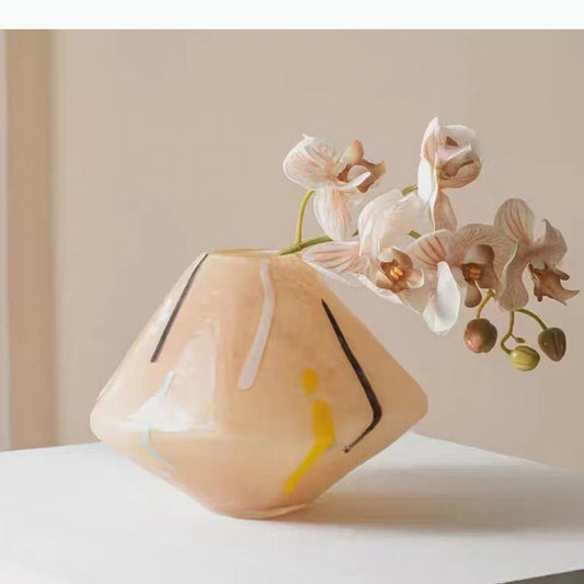 Geometrische Glasvase für Hydrokultur & Deko