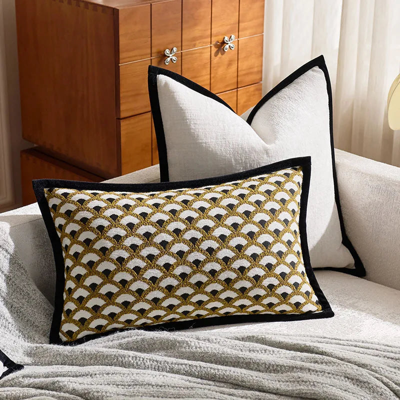 Luxuriöser Französischer Retro-Jacquard-Kissenbezug mit Rand - Apoletta