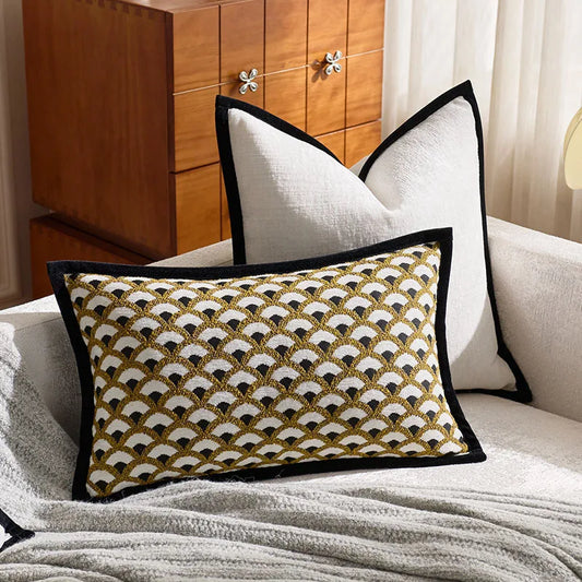 Luxuriöser Französischer Retro-Jacquard-Kissenbezug mit Rand - Apoletta