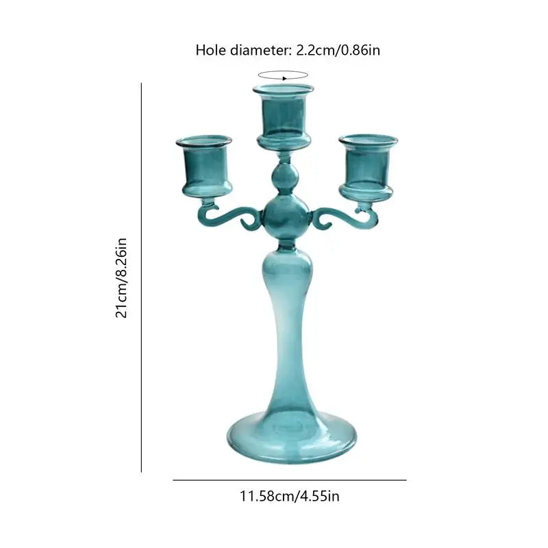 3-armiger Retro Glas-Kerzenhalter - Apoletta