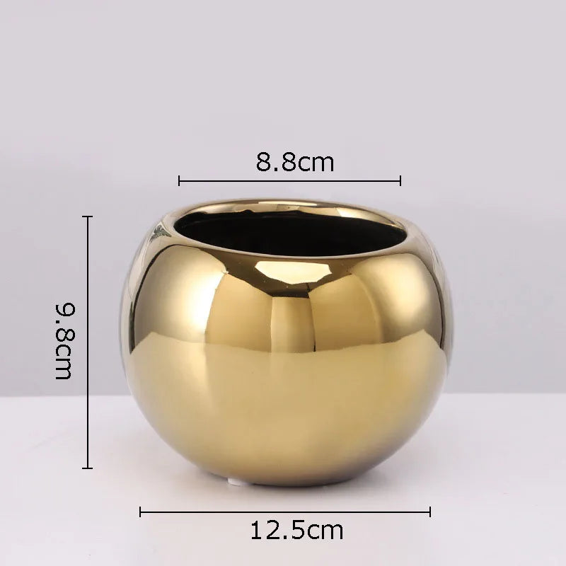 Minimalistische Goldene Keramikvase – Modernes Dekor - Apoletta
