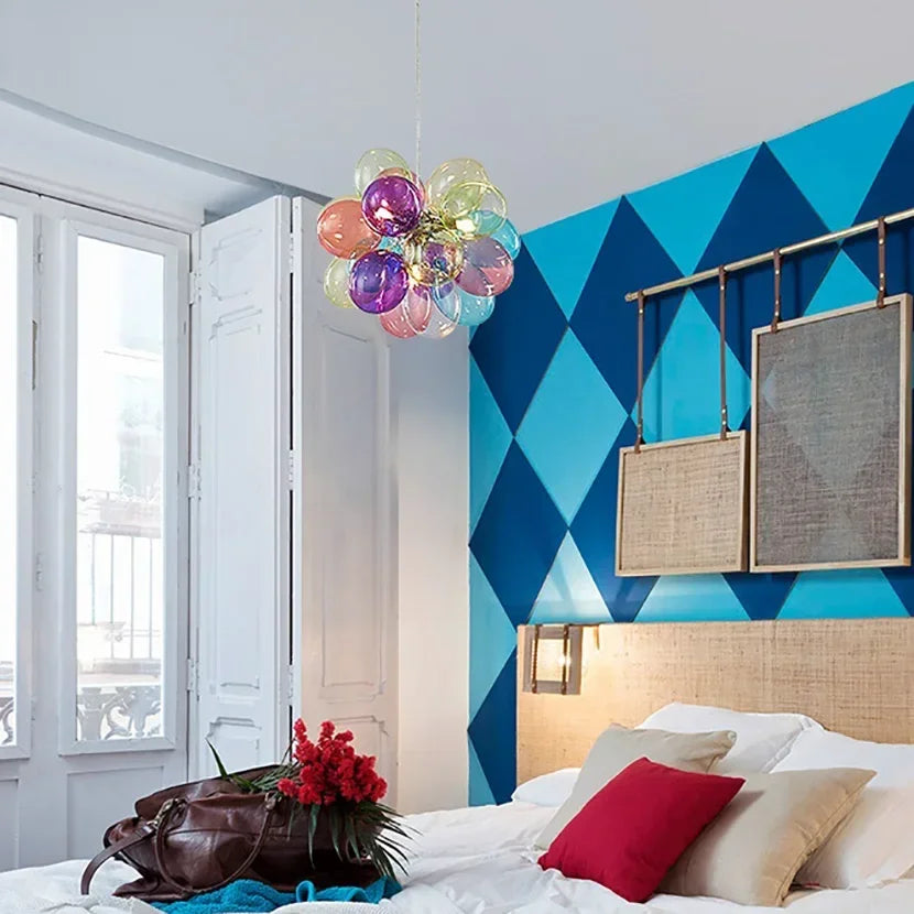 LED Ballon Kronleuchter – Bunte Glas-Blasen-LampeNeue - Apoletta