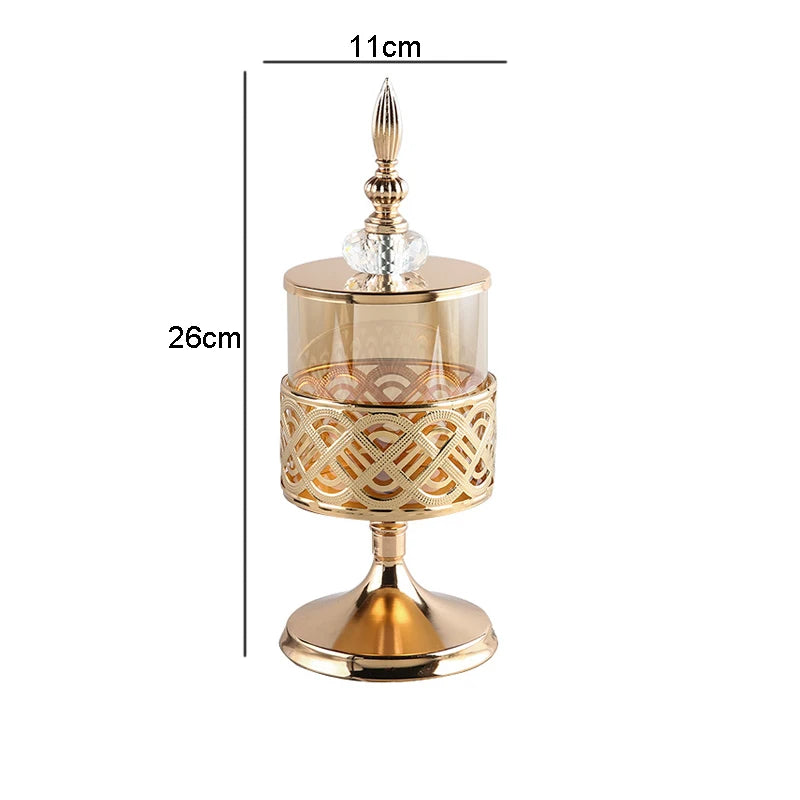 Elegantes Glasgefäß auf Metallständer (Hoher Fuß) – Multifunktional