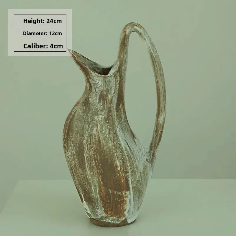 Skandinavische Terra Cotta Wabi-Sabi Vase – Minimalistisches Herzstück