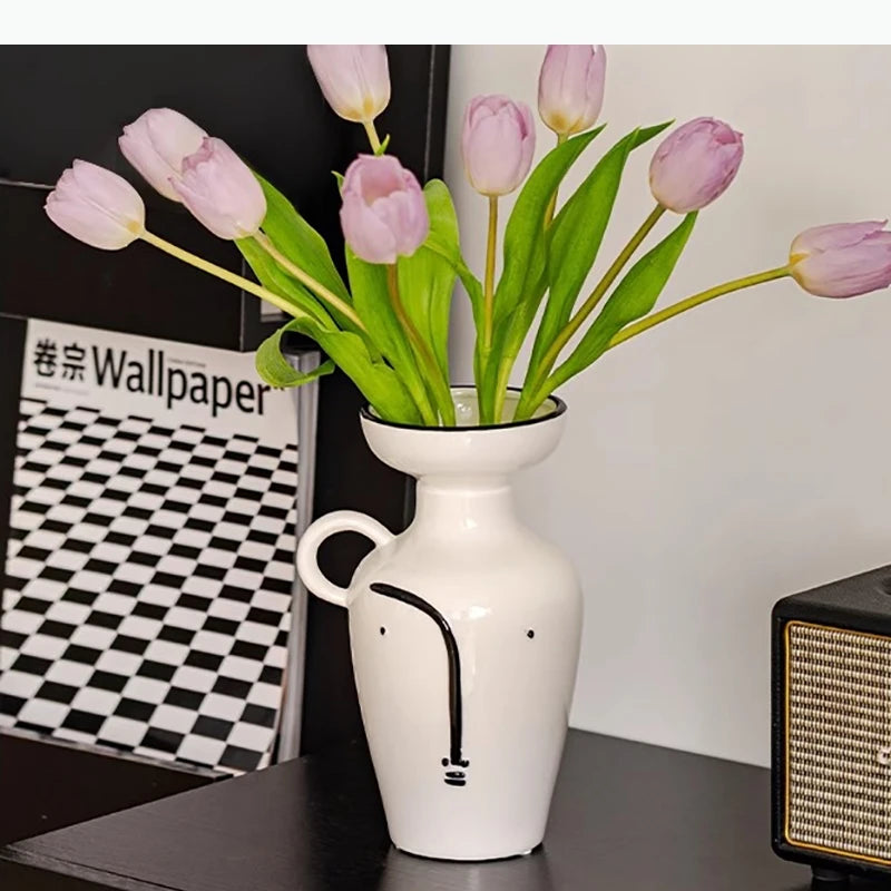 Moderne Abstrakte Keramikvase – Minimalistische Ästhetische Dekoration