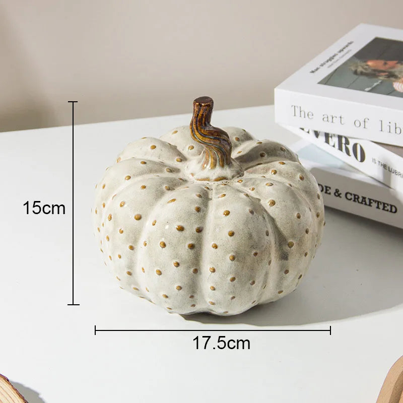 Kreative Keramik Kürbis-Statue – Modernes Kunstwerk