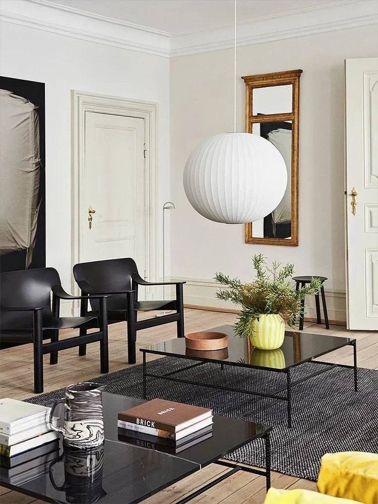 Stoff-Hängeleuchte im Zen-Laternen-Stil
