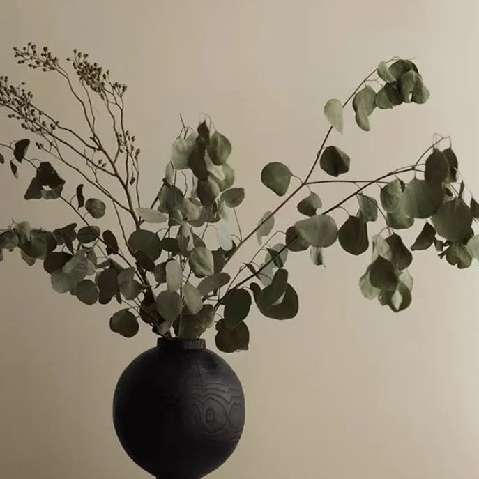 Handgefertigte Wabi-Sabi Holzvase aus Karbonisiertem Holz - Apoletta