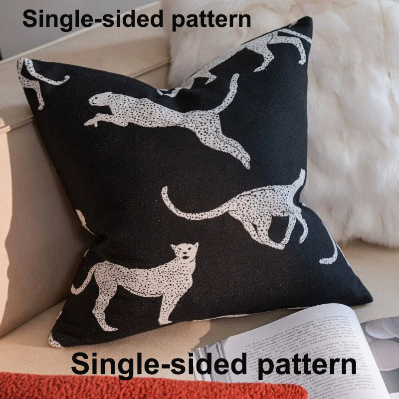 Schwarz-Weißer Luxus-Kissenbezug mit Geometrischem Jacquard-Muster - Apoletta