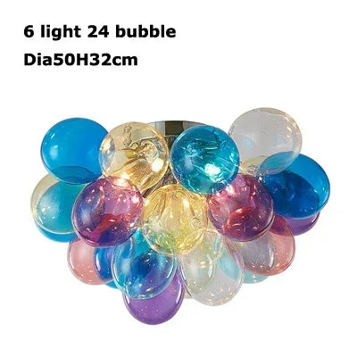 LED Ballon Kronleuchter – Bunte Glas-Blasen-LampeNeue - Apoletta