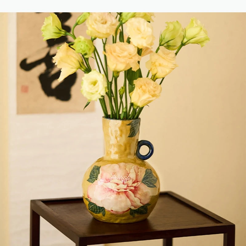 Künstlerische Keramikvase mit Einem Henkel (Einzelohr)