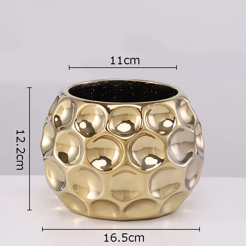 Minimalistische Goldene Keramikvase – Modernes Dekor - Apoletta