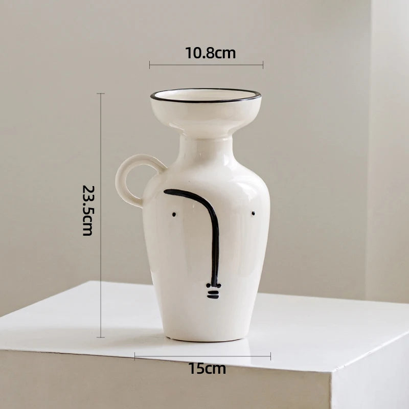 Moderne Abstrakte Keramikvase – Minimalistische Ästhetische Dekoration
