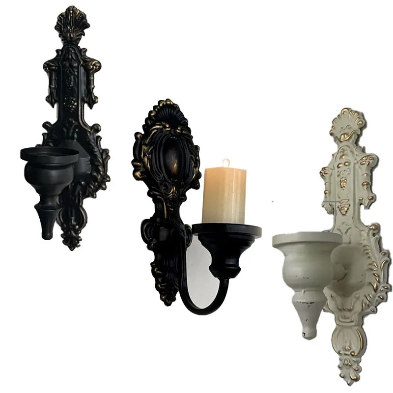 2er Set Nordische Wand-Kerzenhalter aus Gusseisen - Apoletta