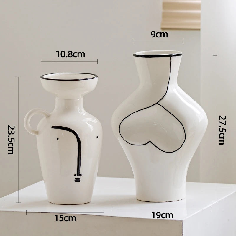 Moderne Abstrakte Keramikvase – Minimalistische Ästhetische Dekoration