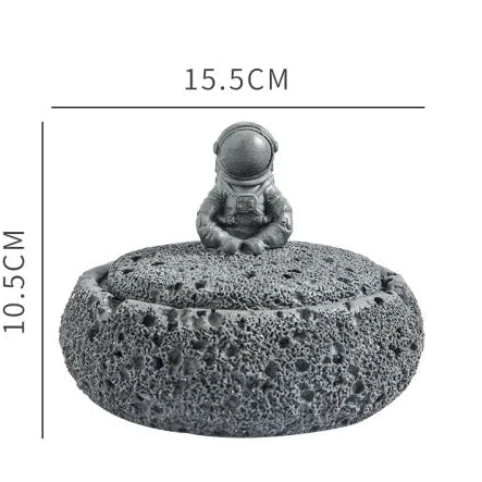 Zement Astronauten-Aschenbecher mit Deckel (Groß & Hitzebeständig) - Apoletta