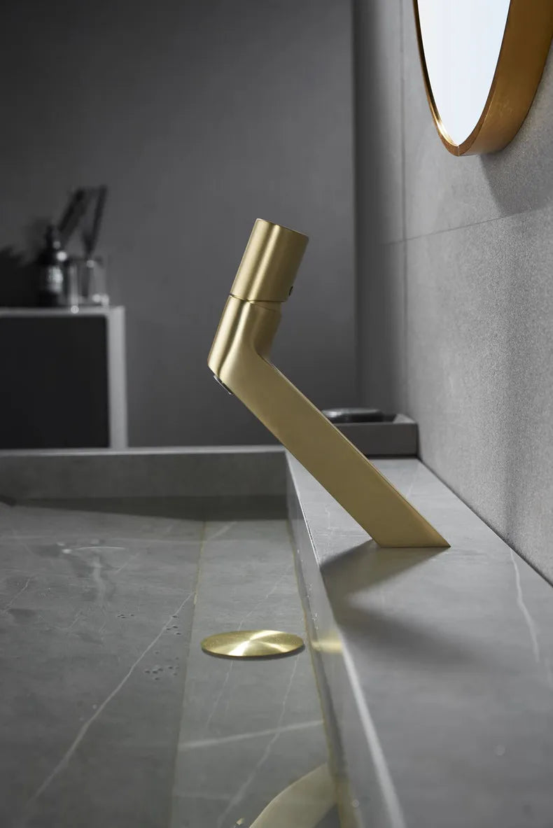 Kreativer Waschtisch-Wasserhahn in Gebürstetem Gold - Apoletta