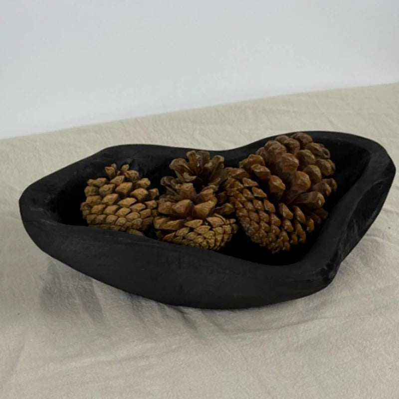 Schwarze Holzablage im Retro-Stil - Apoletta