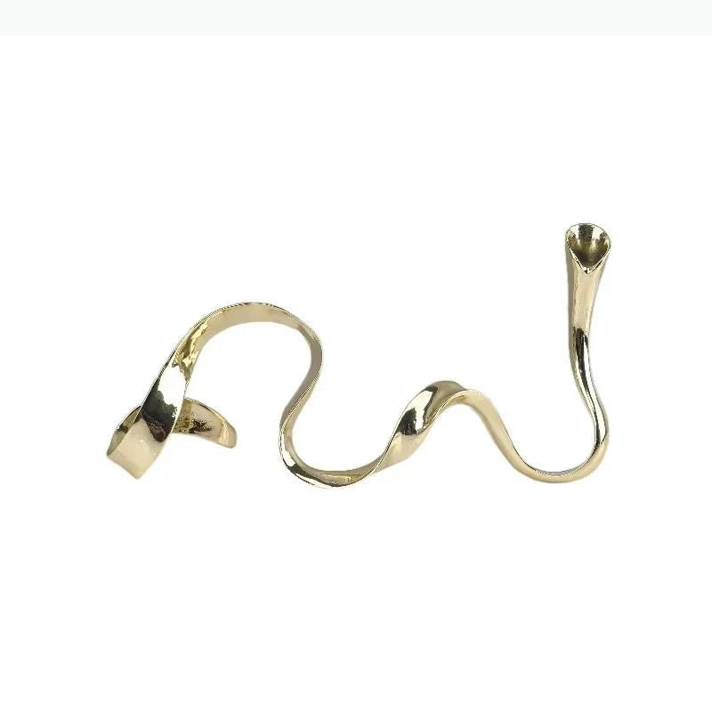 Moderner Wellen-Kerzenständer aus Metall – Geometrischer Kandelaber - Apoletta