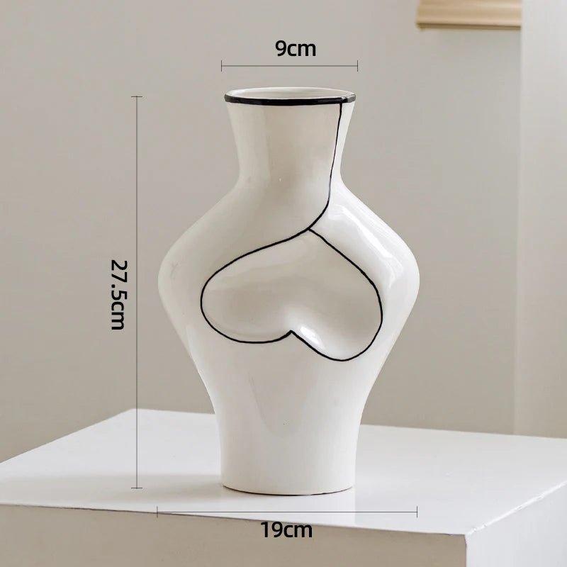 Moderne Abstrakte Keramikvase – Minimalistische Ästhetische Dekoration