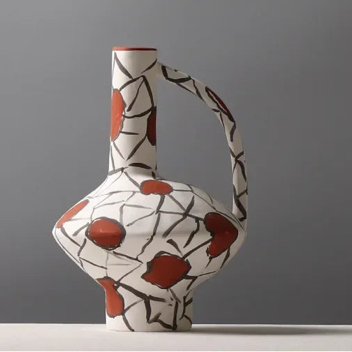 Handbemalte Keramikvase – Kreatives Ornament für Wohnzimmer & Flur