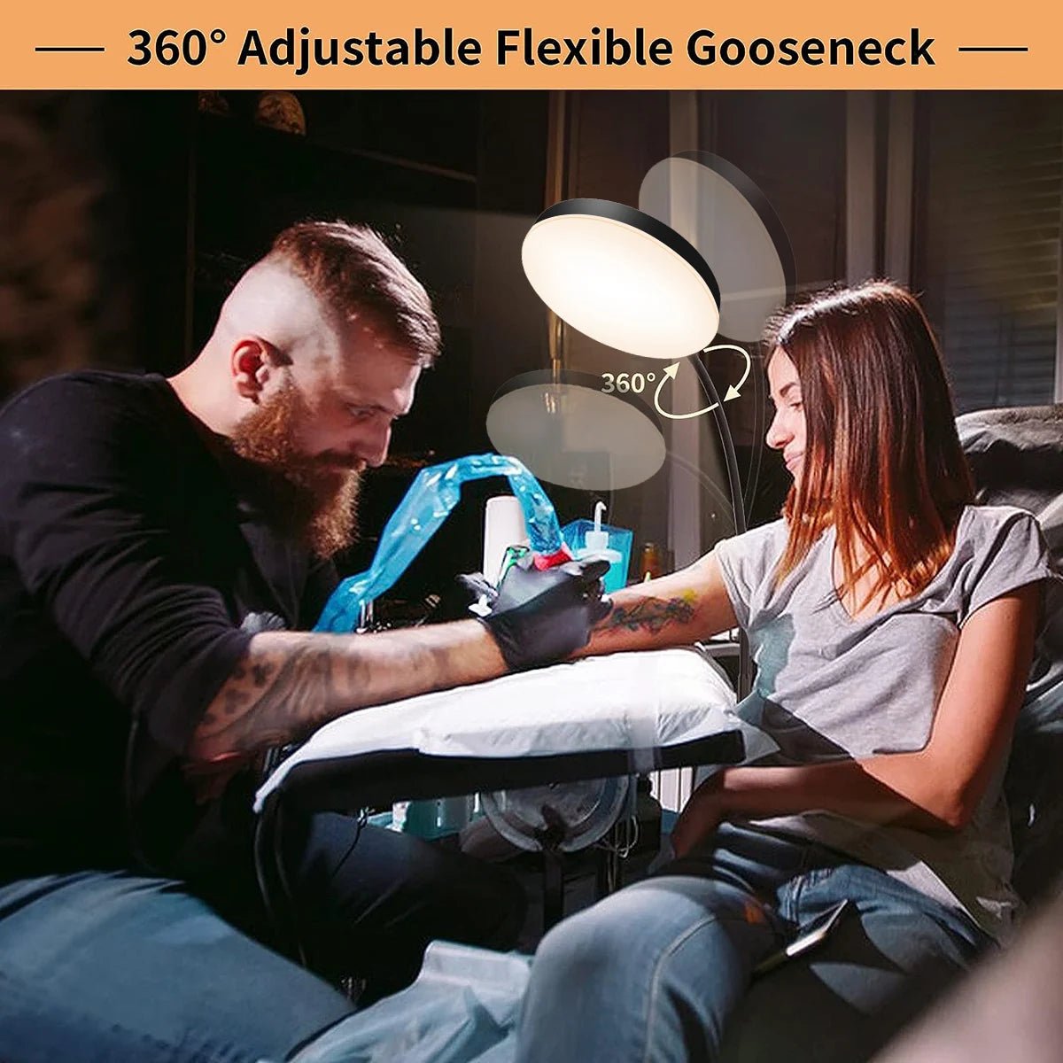 LED - Stehlampe: Flexible Leselampe mit austauschbarem Schwanenhals & Dimmfunktion - ApolettaApoletta