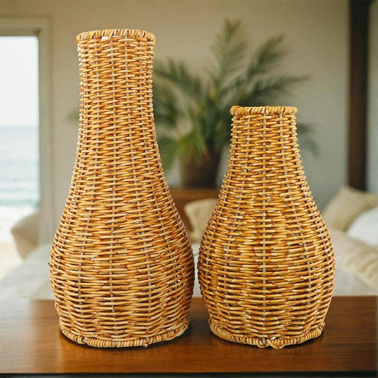 Handgewebter Rattan - Blumenkorb - ApolettaApoletta