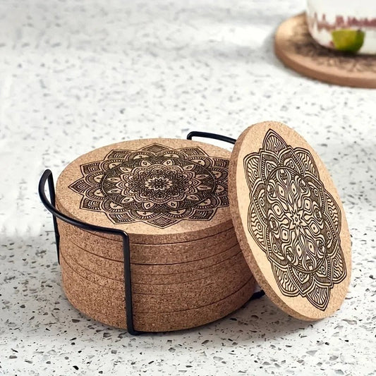 Holz - Untersetzer - Set mit Mandala - Druck - ApolettaApoletta
