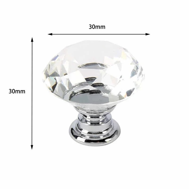 10er Set Kristall - Möbelknöpfe in Diamant - Form - ApolettaApoletta