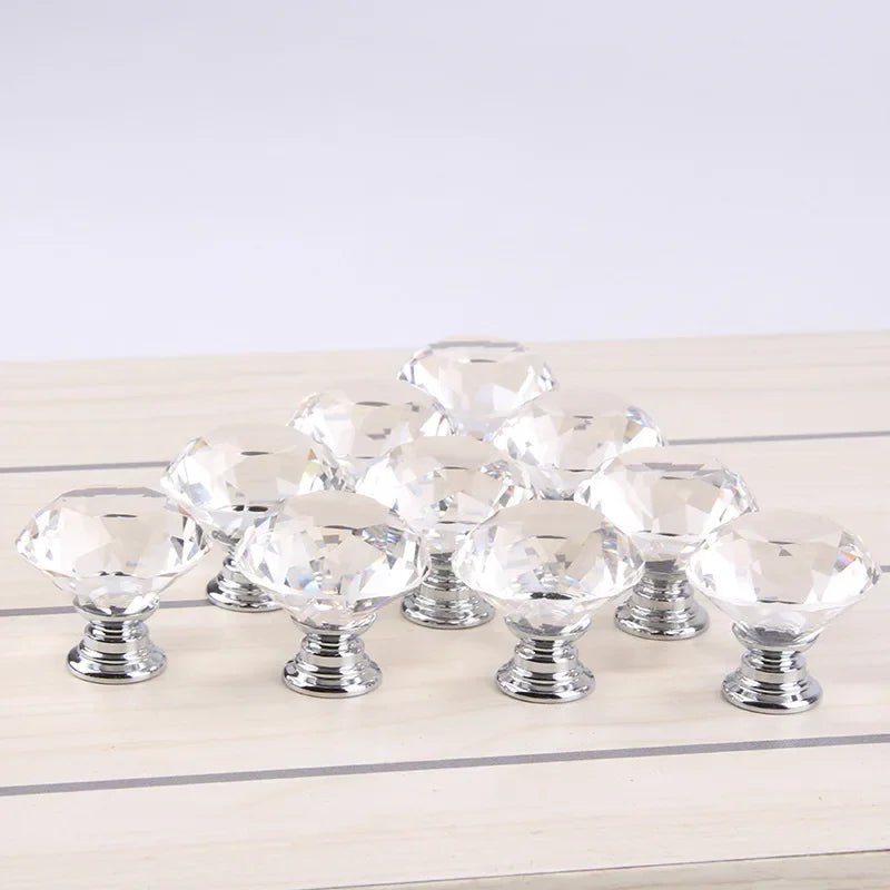 10er Set Kristall - Möbelknöpfe in Diamant - Form - ApolettaApoletta