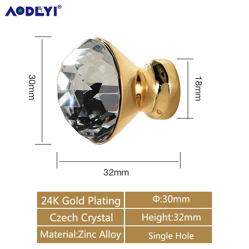 Kristall - Schubladengriffe in Diamant - Optik - ApolettaApoletta