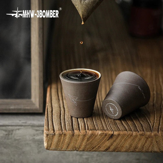 Keramik - Espressotassen - Set (120 ml): Zarte Weinbecher für Heim - Baristas - ApolettaApoletta