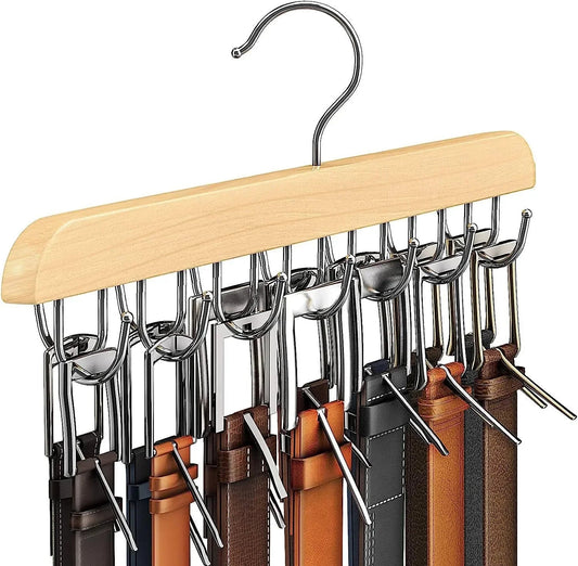 Holz Gürtel - Rack: Vielseitiger Schal - Organizer & Kleiderbügel für Kleiderschränke - ApolettaApoletta