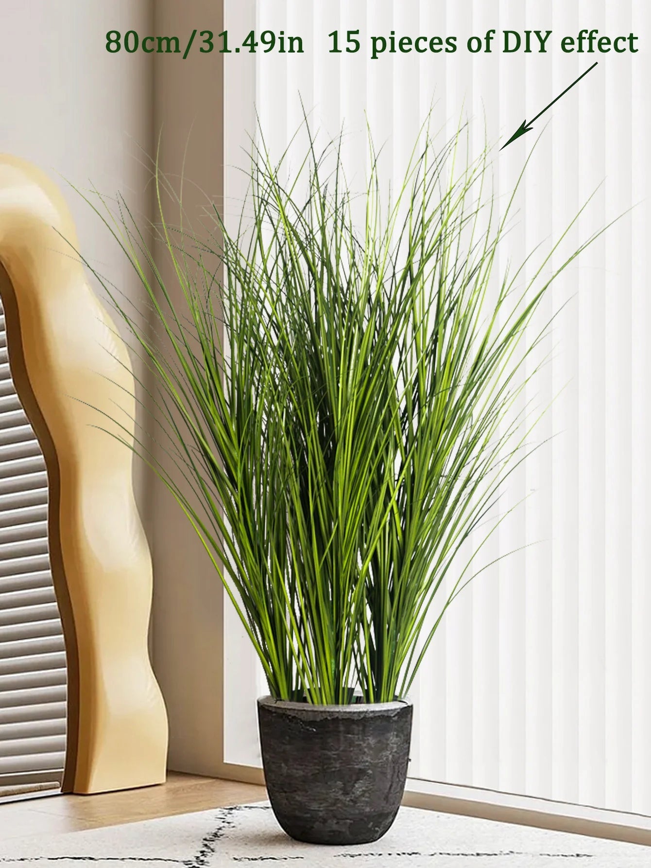 Künstliches Schilfrohrgras: 55 cm große Zwiebelgraspflanzen für Hochzeit, Garten & Büro - ApolettaApoletta