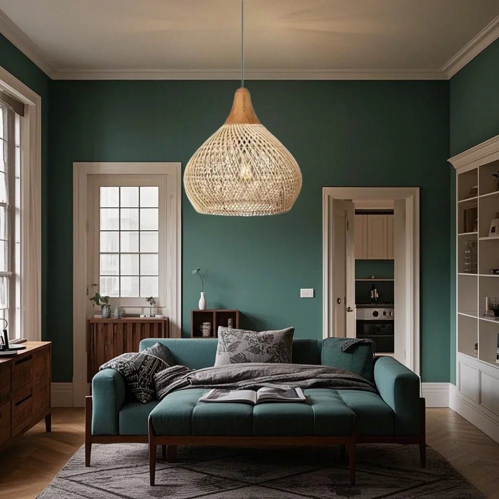 Vintage Rattan - Pendelleuchte: Boho - Hängelampe für Esszimmer, Küche & Restaurant - ApolettaApoletta