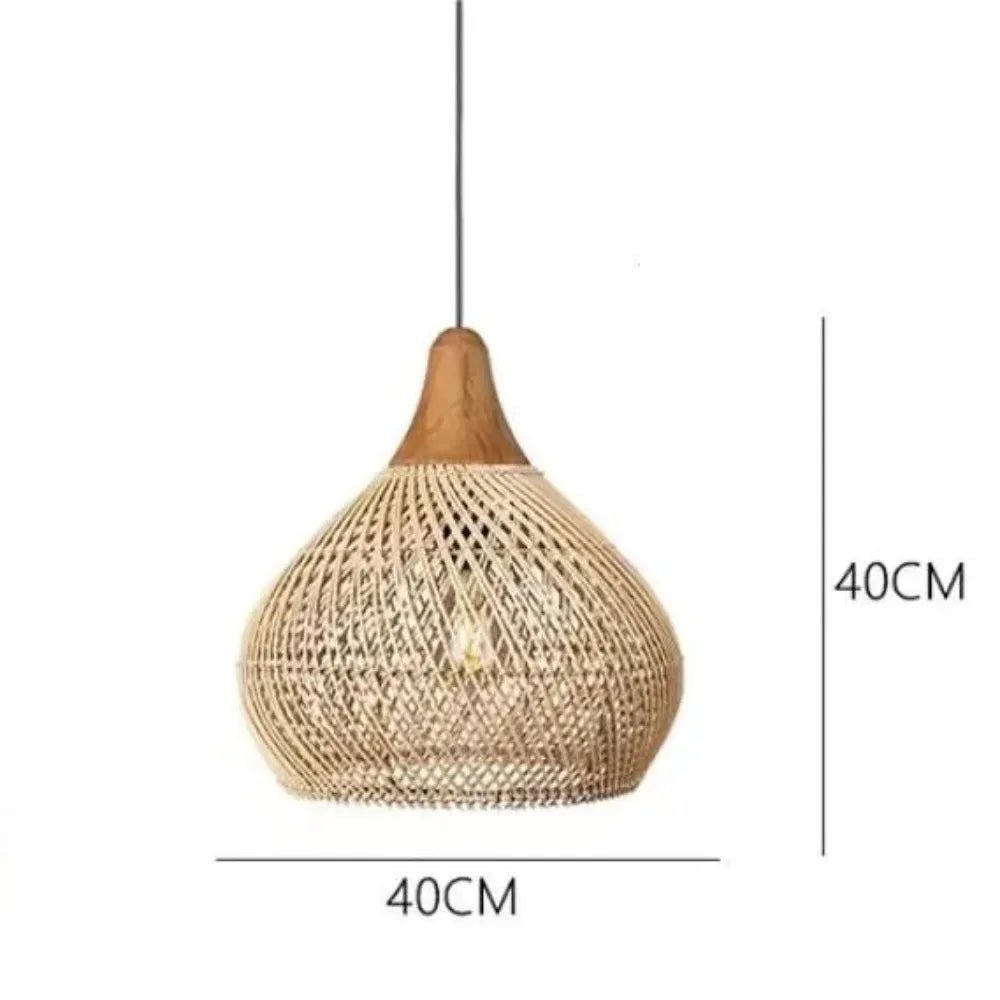 Vintage Rattan - Pendelleuchte: Boho - Hängelampe für Esszimmer, Küche & Restaurant - ApolettaApoletta