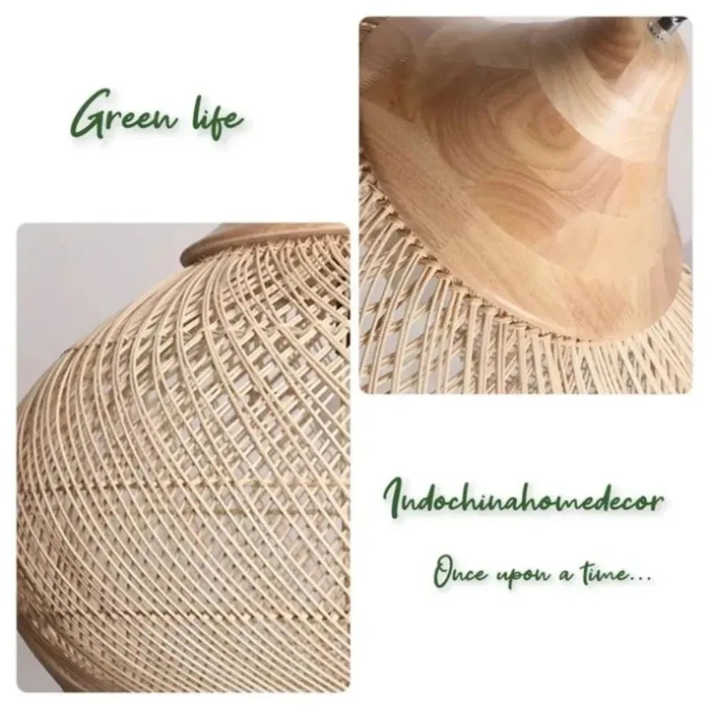 Vintage Rattan - Pendelleuchte: Boho - Hängelampe für Esszimmer, Küche & Restaurant - ApolettaApoletta