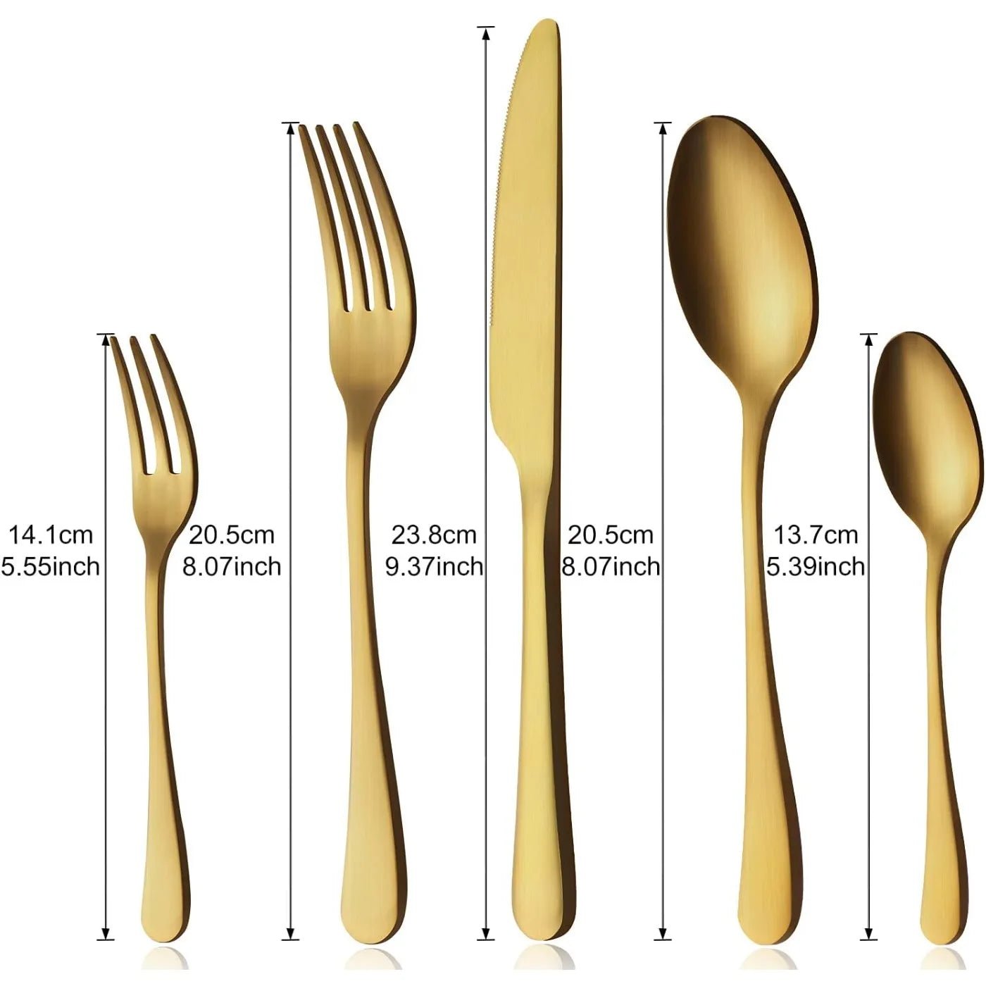 60 - teiliges goldenes Besteck - Set: Hochwertiges Edelstahl - Geschirr für den Geschirrspüler - ApolettaApoletta
