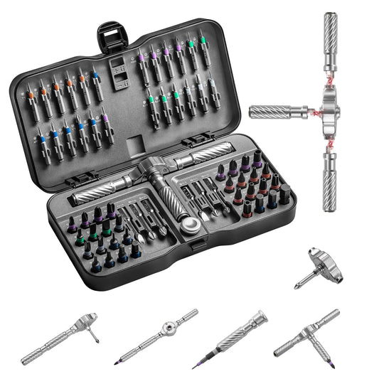 66 - in - 1 Ratschen - Schraubendreher - Set: Magnetische Bits & Mini - Werkzeug für PC & Haushalt - ApolettaApoletta