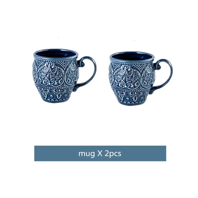 Relief - Geschirr - Set: Western - Teller, Schalen & Tassen für Steak, Dessert & Pasta - ApolettaApoletta