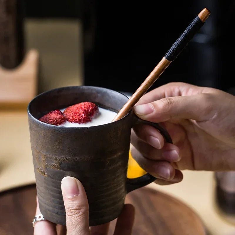 Japanische Teelöffel aus Holz: 6er - Set lange Kaffeelöffel für Tee, Honig & Dessert - ApolettaApoletta